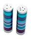 Yair Emanuel Salt and Pepper Shakers, Anodized Aluminum  Blue Rings