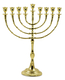 Tall Gold Color Classic Chanukah Menorah - 16 Inches