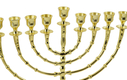Tall Gold Color Classic Chanukah Menorah - 16 Inches