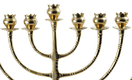 Tall Classic Brass Chanukah Menorah, Cups with Pomegranate Design - 24 Inches