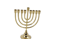 Brass Chanukah Menorah Classic Design, for Candles - 10 Inches
