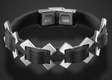 Adi Sidler Man's Black Leather with Stainless Steel X Design