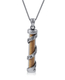 Spiral Sterling Silver Mezuzah Necklace with Shema Yisrael and Holy Land Sand