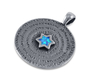 72 Names of God and Opal Stone Sterling Silver Necklace Pendant