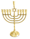 Antique Style Chanukah Menorah with Star of David, for Candles - 10 Inches