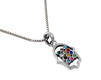 925 Sterling Silver Pendant Necklace - Hamsa with Colorful Choshen Breastplate