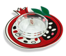 Dorit Judaica Pomegranate Shaped Honey Dish, Glass Bowl - Lively Colors