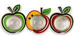 Dorit Judaica Three Joined Colorful Apple-shaped Honey Dishes