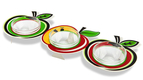 Dorit Judaica Three Joined Colorful Apple-shaped Honey Dishes