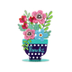 Dorit Judaica Colorful Flower Sculpture with Word 