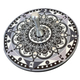 Dorit Judaica Decorative Sparkling Dreidel with Stand - Black and White Mandala