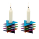 Yair Emanuel Shabbat Candlesticks, Stacked Triangle Stars of David  Multicolor