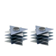 Yair Emanuel Shabbat Candlesticks, Stacked Triangle Stars of David - Gray