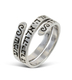 925 Sterling Silver Spiral Wrap Ring, Shema Yisrael Prayer Engraved in Hebrew