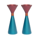 Yair Emanuel Cone Candlesticks, Two Sided and Two Colored - Choice of Colors
