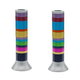 Yair Emanuel Pillar Candlesticks with Full Decorative Rings  Choice of Colors