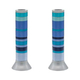 Yair Emanuel Pillar Candlesticks with Full Decorative Rings  Choice of Colors