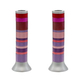 Yair Emanuel Pillar Candlesticks with Full Decorative Rings  Choice of Colors