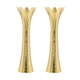 Yair Emanuel, Flower Shaped Textured Candlesticks, Gold - 5or 8 Height