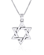 AJDesign Large Star of David Necklace for Men 925 Sterling Silver Interlocking Triangles Pendant with Chain