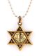 Necklace, Star of David Pendant with IDF Emblem on Reflective Center - Ball Chain