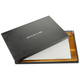 Dark Brown Wood Challah Board with White Marble Plaque - Comes with Knife