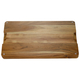 Light Brown Wood Challah Board with White Marble Plaque - Comes with Knife