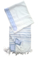 Noam Acrylic Non-Slip Lightweight Tallit Prayer Shawl - Silver and Light Blue Stripes