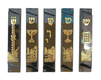 Set of 5 Mezuzah Cases with Decorative Judaica Motifs, Black & Gold - 4