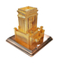 Gold Raised Sculpture of Second Temple with Hidden Seven-Branch Menorah