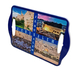 Ceramic Serving Tray with Four Colorful Famous Landmarks in Jerusalem