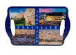 Ceramic Serving Tray with Four Colorful Famous Landmarks in Jerusalem