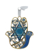 Gleaming Hamsa Wall Hanging, Star of David and Flowers - Choice of Colors