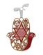 Gleaming Hamsa Wall Hanging, Star of David and Flowers - Choice of Colors