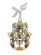 Gleaming Hamsa Wall Hanging, Menorah Star of David and Leaves  Choice of Colors