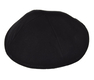 Premium Flat Style Black Velvet Kippah Yarmulke - 4 Panel Without Border Trim