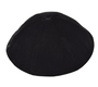 Premium Flat Style Black Velvet Kippah - 6 Panel Without Border Trim