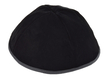 Premium Black Velvet Kippah - 4 Panel With Border Trim