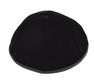 Premium Black Velvet Kippah - 6 Panel with Border Trim