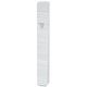 White Plastic Mezuzah Case with Fine Silver Stripes, Silver Shin  Various Sizes