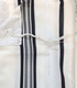 Acrylic Non-Slip Tallit, Textured Checkerboard Weave - Black and Silver Stripes