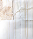 Acrylic Non-Slip Tallit, Textured Checkerboard Weave  White and Gold Stripes