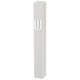 Classic White Plastic Mezuzah Case, Silver Shin - for Scroll of 12 cm Length