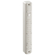 White Plastic Mezuzah Case with Shema Prayer Words and Silver Shin