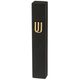 Black Polyresin Mezuzah Case with Stone Effect, Gold Shin - For Scroll 12 cm