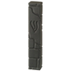 Black Polyresin Mezuzah Case, Western Wall Brick Design with Engraved Black Shin