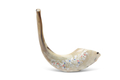 Decorated Hand Painted Ram's Horn Shofar Decorative Leaf Design
