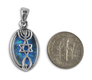 Grafted Pendant Necklace in 925 Sterling Silver with Created Opal