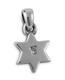Star of David with Small Cultured Opal, 925 Sterling Silver Pendant Necklace