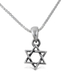 925 Sterling Silver Star of David Pendant Necklace - Small